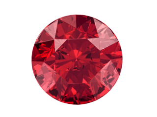 Red dazzling diamond with high quality, transparent background