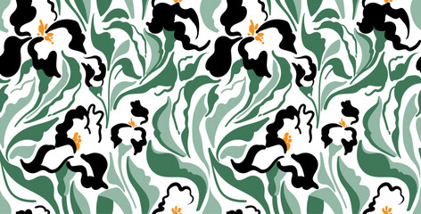 Seamless abstract pattern. Flowers pattern design.