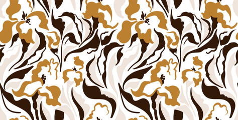 Seamless abstract pattern. Flowers pattern design.