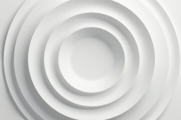 Obraz premium Concentric white circles, random rotation, copy space , clean, banner