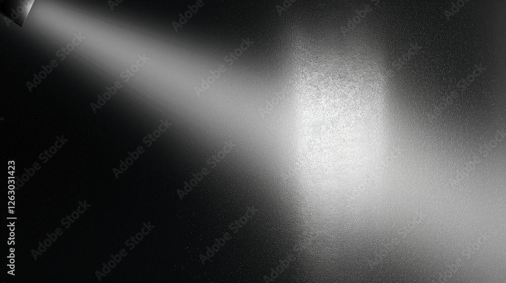 Fototapete Abstract background featuring a spotlight illuminating a black wall with a gray gradient texture, creating a sleek and modern design with ample copy space for branding, advertising, or creative use, w