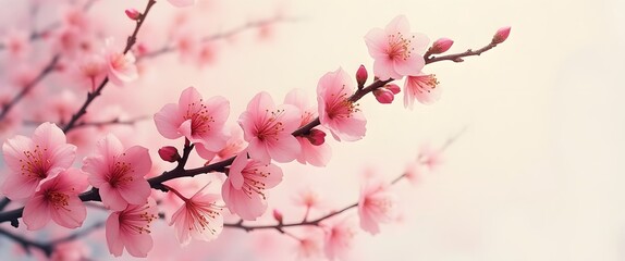 Obraz premium pink cherry blossom sakura tree