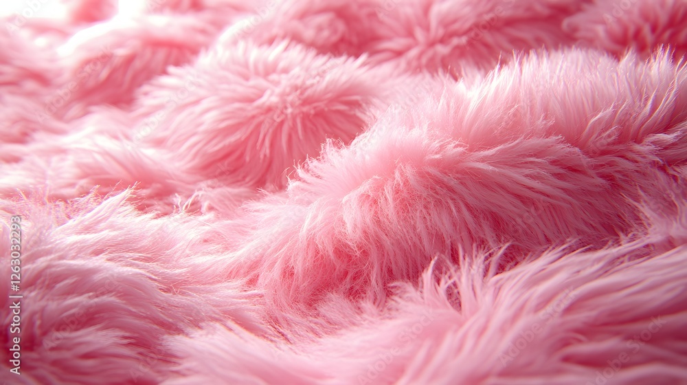 Poster close-up view of a pink fluffy texture. soft and luxurious fur background. macro texture backgrounds