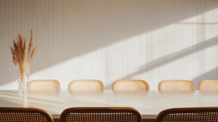 Sleek modern extendable dining table with a matte white finish seamlessly integrates into contemporary dining spaces during daylight hours