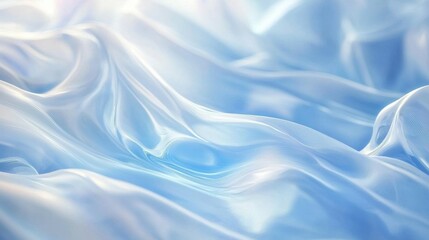 Obraz premium Soft Blue Fabric Textures with Flowing Satin Waves and Light Reflections
