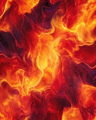 Fototapeta premium Fiery Abstract Background Blazing Red and Orange Swirls with Volcanic Texture.