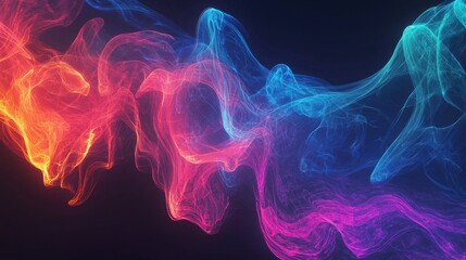 Obraz premium Bright Smoke Trails on Black Background