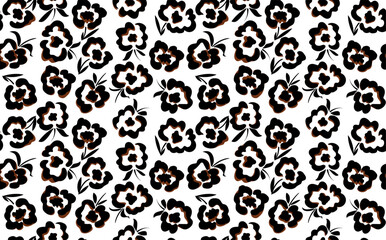 Seamless abstract animal pattern. Flower and leopard pattern design. Textile print pattern.