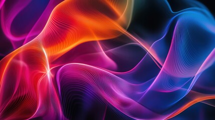 Obraz premium Bright Smoke Trails on Black Background