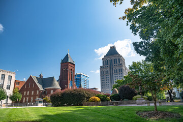 cityscape and building architecture of Charlotte, North Carolina,