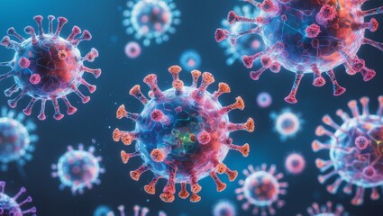 Viruses Microscopic View Background Banner