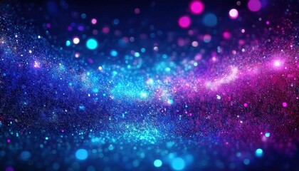 Obraz premium shimmering blue and pink glitter background with bokeh light effects, abstract festive texture for design, party, celebration, glamour