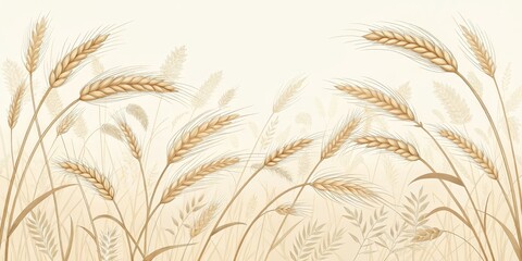 Golden Wheat Field Beige Background, Detailed Illustration, Harvest Concept, Wheat Stalks Wheat, Harvest