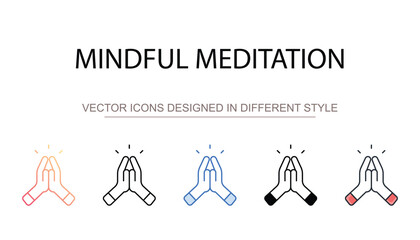 Mindful Meditation icon design with white background stock illustration