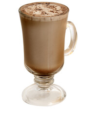 cup of chai coffee with iced tea isolated on transparent background