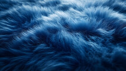 Fototapeta premium Close-up shot of a deep blue fur texture. Soft, luxurious and stylish. Fuzzy Fleece Detailed texture background. Deep Blue Fur Texture: A Luxurious and Soft Abstract