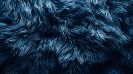 Fototapeta premium Close-up shot of a deep blue fur texture. Soft, fluffy, and luxurious. Ideal background for design. Fuzzy Fleece Detailed texture background. Deep Blue Fur Texture: A Luxurious and Textured Background