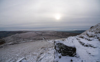 Path leading up from Jacob's Ladder to the Kinder Scout plateau in the dark peak of the National...