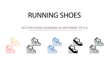 Running Shoes icon design with white background stock illustration