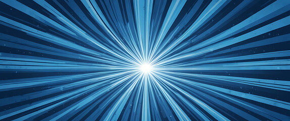 Abstract starburst comic lines, sleek blue and white striped background featuring rays of ligh, illustration, vector, backgrounds, sunbeam, abstract