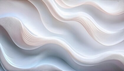 Obraz premium soft fluid wave texture with layered curves in pastel white and blue tones, perfect for modern background and digital art