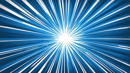 Abstract starburst comic lines, sleek blue and white striped background featuring rays of ligh, illustration, vector, backgrounds, sunbeam, abstract
