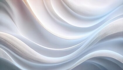 Fototapeta premium soft fluid wave texture with layered curves in pastel white and blue tones, perfect for modern background and digital art