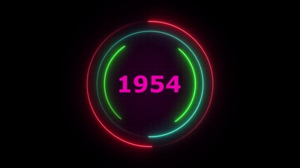 1954 ,text with screen effects of technological failures. Spectacular screen glitch with various kinds of interference ,New Year celebration. Future and futuristic technology concept