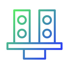 Stylized Audio Speakers Graphic Presentation