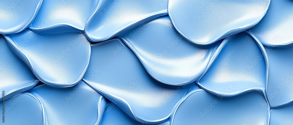 Poster abstract blue liquid waves seamless pattern design 3d art soft shiny