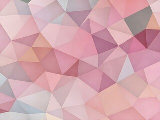 Fototapeta premium Abstract Pink Low Poly Background: A mesmerizing pattern of overlapping pastel pink, rose, and beige triangles creates a captivating abstract low poly background.