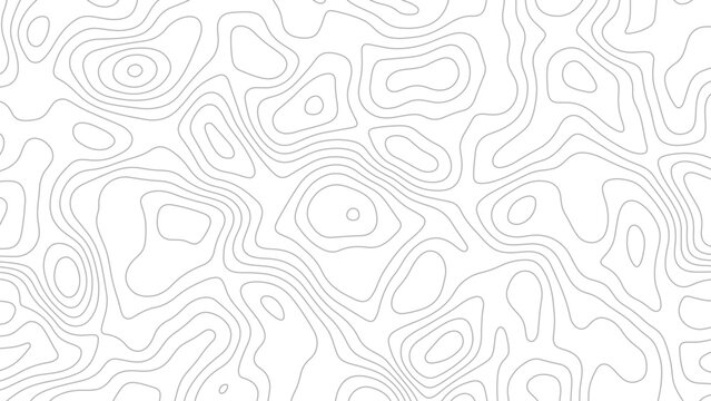 Topographic line pattern. Topography map. Contour geographic texture. Mountain background. Topograph terrain. Abstract relief geography. Geometric lines on white background. Vector illustration