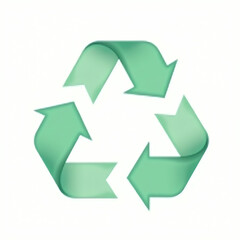 Modern 3D Recycling Symbol with Green Circular Arrows
