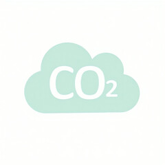 CO2 Emission Symbol in Cloud Shape for Carbon Footprint Awareness
