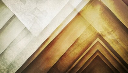 textured abstract geometric background with layered golden and white angular shapes, vintage grunge...