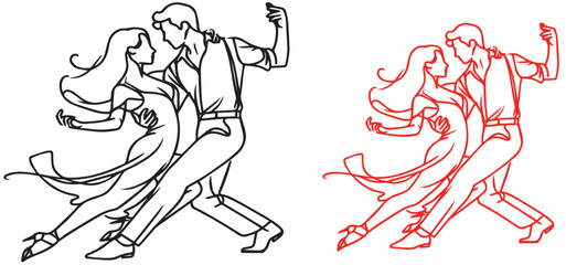 couple dancing a tango. Expression of Latin, salsa, rumba. vector