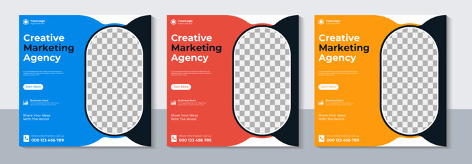 Modern Business Social Media Post Template, Marketing, Web Banner, Sale, Vector Illustration