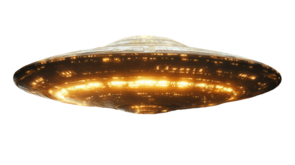 Alien Encounter: A futuristic and sleek UFO hovers gracefully, emanating a captivating and otherworldly glow, promising an adventure beyond the stars.