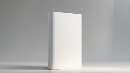 Blank White Book Cover Mockup on Gray Background.