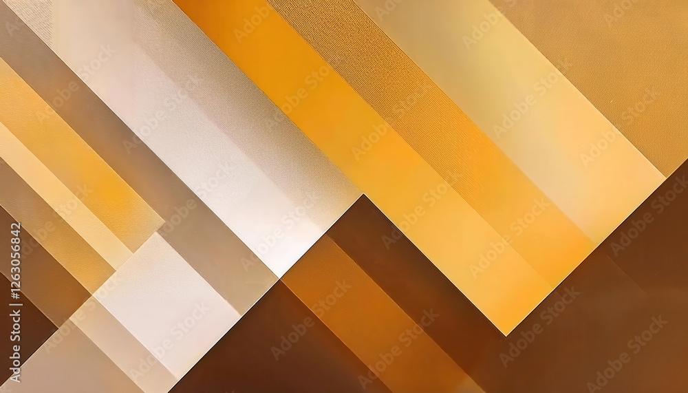 Poster modern geometric abstract with sharp angular golden and brown lines, architectural illusion, minimal