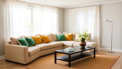 modern living room with sofa
