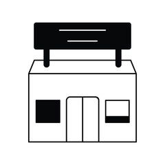 store glyph outline icon with white background vector stock illustration