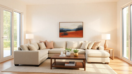 modern living room with sofa