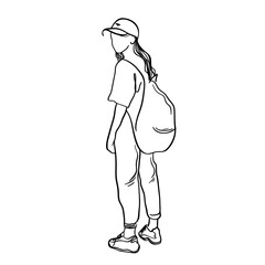 Girl Vacation with Luggage