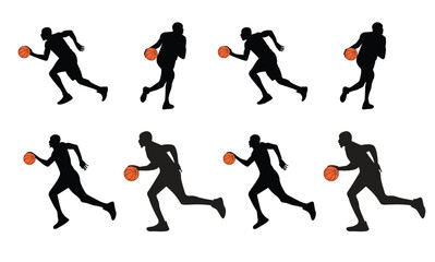Basketball player vector silhouette of a basketball player