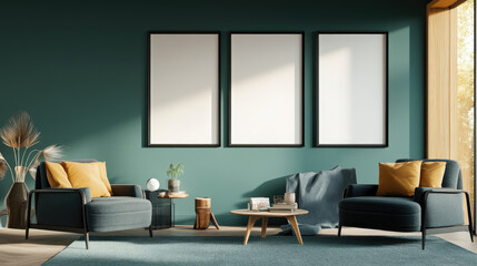 Creating a cozy anime-themed room with blank black frames on the wall for personalization