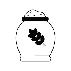 wheat flour glyph outline icon with white background vector stock illustration
