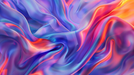 Obraz premium Vibrant Abstract Fabric Waves in a Multicolored Flowing Design with Soft Textures