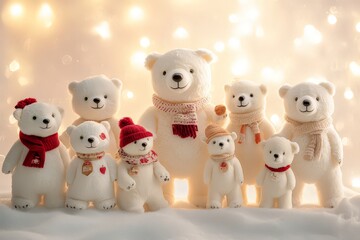 Playful Polar Bear Plush Parade