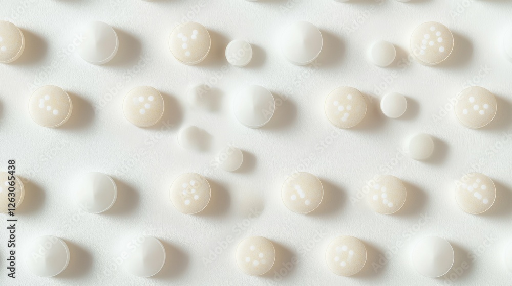Poster abstract pattern of white circular shapes on light background